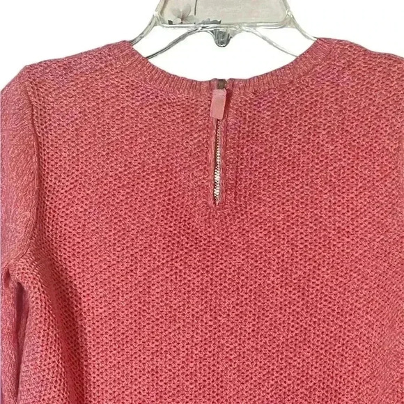 Talbots Pink Cable Knit Pullover Long Sleeved Sweater w/ Back Zipper Size Small - Picture 4 of 9